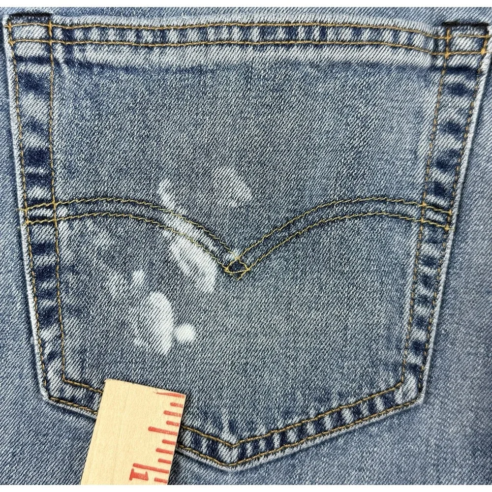 Levi's 527 Slim Boot Jeans Men's 32x32 Blue Distressed Paint Wash Denim